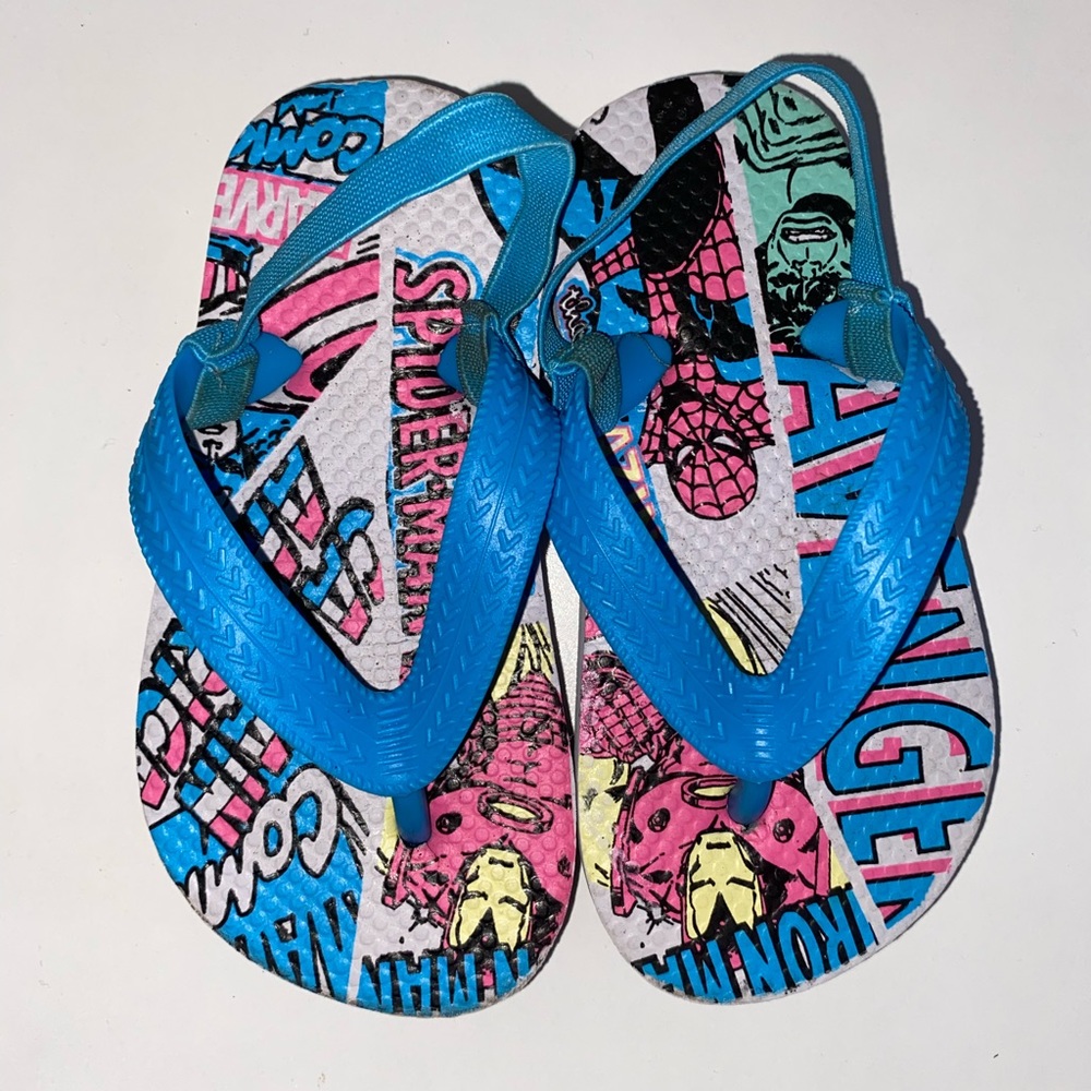 marvel comics flip flops size 7c infant NWOT